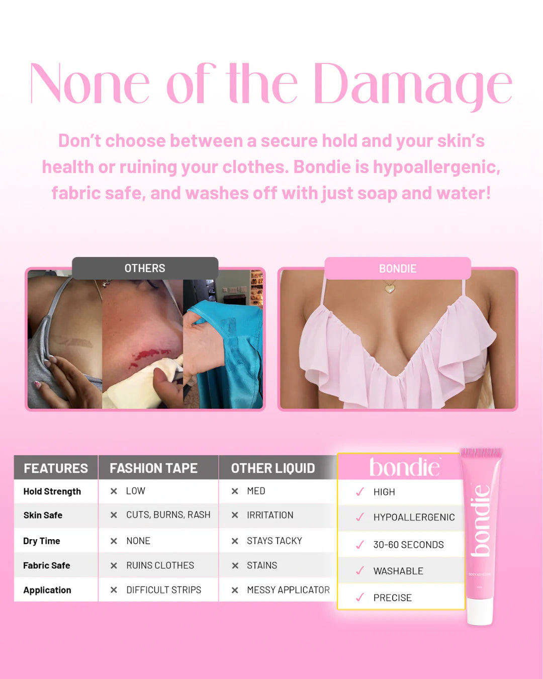 Bondie Body Adhesive - Sweat &amp; Water Resistant