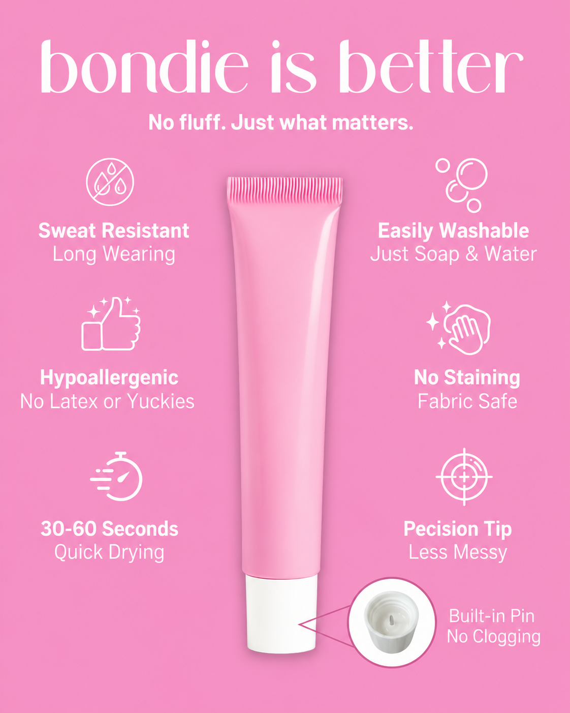 Bondie Body Adhesive - Sweat &amp; Water Resistant