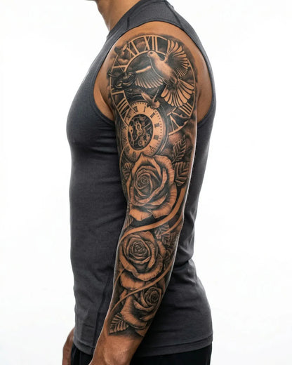 Clock, Dove &amp; Roses