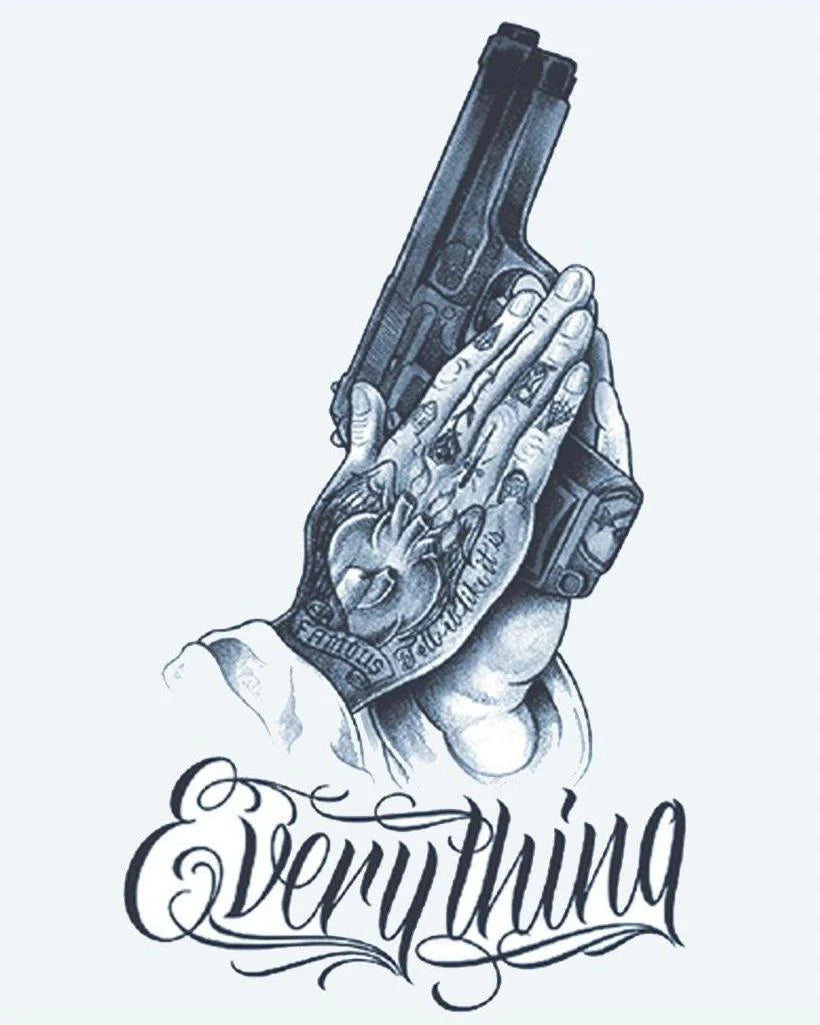 Praying Hands &amp; Pistol